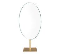 Nicesail Miroir sur Pied Maquillage Haut de Gamme Doré Miroir de Table Ovale - Laiton - 360° Pivotant - Unilatéral - pour Salles de Bains,Bijouteries,30 * 18cm