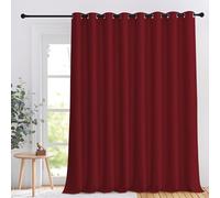 NICETOWN 1 Panneau de Rideau occultant Extra Large à œillets pour Porte coulissante en Verre pour Salon, Chambre à Coucher et Bureau à Domicile, Rouge Bordeaux, 304,8 x 274,3 cm (l x L)