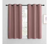 NICETOWN Décoration de Petite Fenêtre, Rideau Occultant Rose Opaque à Oeillets Decoration pour Chambre Cuisine Salon, Largeur 107 sur Hauteur 120cm, Haricot Rose, 2 Pièces