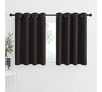 NICETOWN Lot de 2 Panneaux Thermiques occultants écoénergétiques à œillets pour Petite fenêtre (Marron Caramel, 132,1 cm l x 91,4 cm L + tête de tête de 3 cm)