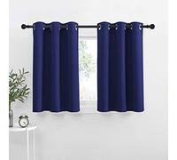 NICETOWN Lot de 2 Rideaux occultants à œillets pour Cuisine, Salle de Bain, loft (106,7 x 91,4 cm (l x L) + tête de tête de 3 cm, Bleu Marine
