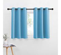 NICETOWN Lot de 2 Rideaux occultants écoénergétiques à Isolation Thermique avec œillets pour Chambre à Coucher (106,7 x 91,4 cm + tête de tête de 3 cm, Bleu Sarcelle)