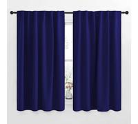 NICETOWN Lot de 2 Rideaux occultants pour fenêtre - Bleu Marine - 132 cm de Large x 160 cm de Long