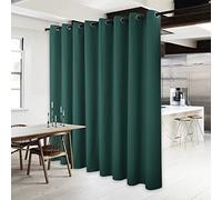 NICETOWN Panneau de porte en verre de terrasse - (304,8 cm de large x 213,4 cm de long, vert chasseur, 1 panneau) rideau occultant pour chambre/salon, panneau d'intimité pour salle à manger et chambre