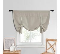 NICETOWN Petit Rideau de fenêtre occultant à Isolation Thermique pour Cuisine - Rideaux Courts avec Passe-Tringle pour Cuisine, 1 pièce, 132,1 cm de Large x 114,3 cm de Long, Naturel