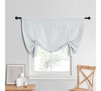 NICETOWN Rideau occultant à Isolation Thermique pour Salle de Bain, Petite fenêtre, cantonnières Courtes pour décoration d'intérieur (1 Panneau, 132,1 cm de Large x 114,3 cm de Long, Blanc grisâtre)