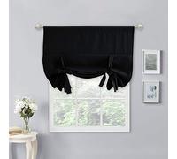 NICETOWN Rideau occultant de fenêtre de Salle de Bain - Rideau de fenêtre à Isolation Thermique pour Porte en Verre/fenêtre de Cuisine (Noir, 1 Panneau, 101,6 cm de Large x 137,2 cm de Long)