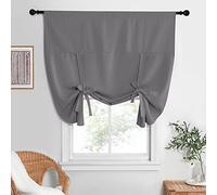 NICETOWN Rideau occultant écoénergétique pour fenêtre de Cuisine, Salon avec Passe-Tringle pour Thanksgiving, Gris, 132,1 cm de Large x 160 cm de Long (1 Panneau)