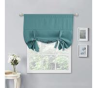 NICETOWN Rideau Romain occultant à Nouer - Isolation Thermique - pour café/Bureau/décoration de Noël (1 Panneau, Bleu Sarcelle, 101,6 cm de Large x 137,2 cm de Long)