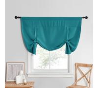 NICETOWN Rideaux Courts réglables pour Chambre à Coucher, Protection de l'intimité - Économie d'énergie - pour Salle de Bain - 132 x 114,3 cm (l x L) - 1 Panneau - Paon Bleu Sarcelle
