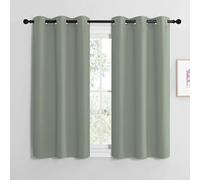 NICETOWN Rideaux et Draperies Intérieurs Occultant Thermique Court Petit Panneaux à Oeillets Decoration Chambre Maison Cuisine, L107xH120cm, Sauge Vert, 2 Pièces