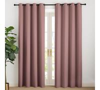 NICETOWN Rideaux et Draperies Occultant avec Oeillets Décoration de Fenêtre Isolation Thermique pour Maison Chambre Salon Intérieurs, L 140 sur H 220 cm, Haricot Rose, 2 PCs