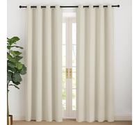 NICETOWN Rideaux et Draperies Occultant avec Oeillets Décoration de Fenêtre Isolation Thermique pour Maison Chambre Salon Intérieurs, L 140 sur H 220 cm, Beige Clair, 2 PCs