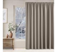 NICETOWN Rideaux Occultants Thermique Anti Froid Galon Fronceur de Fenêtre Tissu Opaque Lumineux Bloquer Decoration pour Chambre Salon, L300xH240 cm, Beige Gris, Lot de 1