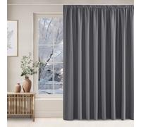 NICETOWN Rideaux Occultants Thermique Galon Fronceur de Fenêtre Tissu Opaque Lumineux Bloquer Isolation du Froid et Chaud pour Chambre Salon, L 300 x H 240 cm, Gris Foncé, Lot de 1
