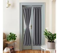 NICETOWN Rideaux occultants Thermiques en Faux Lin avec Passe-Tringle pour fenêtre de Cuisine, Bureau (Gris Anthracite, 63,5 x 182,9 cm)