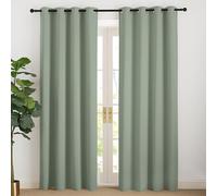NICETOWN Rideaux Thermique de Fenêtre Draperies à Oeillets Lumineux Bloquer Anti UV pour Decoration Maison Chambre, 140 cm Largeur sur 200 Hauteur, Sauge Vert, 2 Pièces