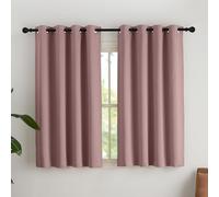 NICETOWN Rideaux Thermiques Panneaux Décoration de Petite Fenêtre à Oeillets Tissu Doux Lumineux Bloquer pour Chambre Maison Cuisine, L 140 x H 145 cm, Haricot Rose, Lot de 2