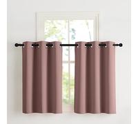 NICETOWN Rideauxs Occultant Court Thermique Petit Draperies à Oeillets Lumineux Bloquer Decoration pour Cuisine Chambre, Largeur 107 x Hauteur 90 cm, Haricot Rose, 2 Pièces