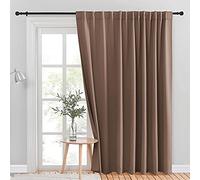 NICETOWN Stores de terrasse occultants extra larges - Panneau de rideau occultant thermique pour porte de terrasse - Rideaux isolants avec languette arrière pour fenêtres extra larges (cappuccino, 254