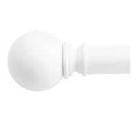 NICETOWN Tringle à rideaux d'angle réglable de 3,8 cm de diamètre moderne avec embouts en forme de boule décorative pour cuisine/café, longueur de 71,1 à 121,9 cm, blanc mat
