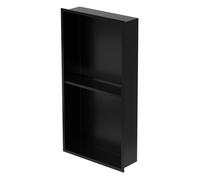 LuxeBath Niche de Douche Encastrée Murale Double, 30x60x10 cm, en Acier Inoxydable, Noir, Noir G