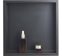 Niche de douche 33,0 x 33,0 x 10,2 cm Étagère murale encastrée Acier inoxydable Noir