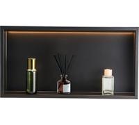 Niche de douche 33,0 x 63,5 x 10,2 cm Étagère encastrée avec bande LED en acier inoxydable