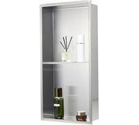 Niche de douche 33,0 x 63,5 x 10,2 cm Étagère murale encastrée Acier inoxydable Argent