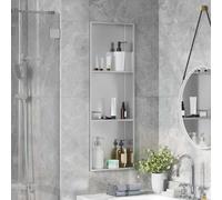 vidaXL Cabine de douche blanche 60 x 20 x 9,5 cm en acier inoxydable