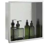 Niche de douche argenté brossé 32x32x9 cm acier inoxydable