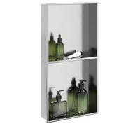 vidaXL Niche de douche argentée brossée 32x62x9 cm acier inoxydable