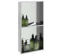 vidaXL Niche de douche argentée brossée 32x62x9 cm acier inoxydable