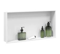 vidaXL Niche de douche blanc mat 62x32x9 cm acier inoxydable
