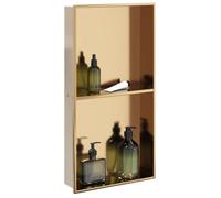 vidaXL Niche de douche Golden brossé 32x62x9 cm acier inoxydable