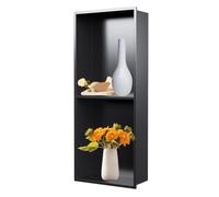 Niche de douche double couche - Étagère de rangement murale encastrée, finition brossée pour salle de bain