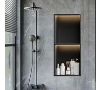 Niche de Douche éclairée par LED pour Salle de Bain, étagère Murale encastrée avec Soudure Invisible, Installation Facile Horizontale ou Verticale, embellit la Salle de Bain.