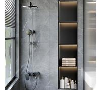 Niche de Douche éclairée par LED pour Salle de Bain, étagère Murale encastrée avec Soudure Invisible, Installation Facile Horizontale ou Verticale, embellit la Salle de Bain.