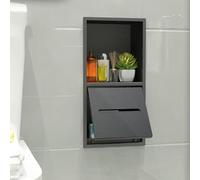 Niche De Douche Encastrée, Acier Inoxydable Étanche Salle De Bain | Moderne, Papier Toilette, Alcôve Poubelle, Rangement Articles De Toilette, Murale(200*400*125mm black)