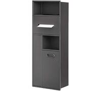 Niche de douche encastrée avec poubelle, étagère de rangement verticale en acier inoxydable à double couche sans carrelage, étagère de rangement verticale pour articles de toilette de douche