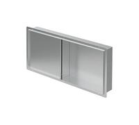 Niche de Douche Encastrée en Acier Inoxydable Brossé avec Porte Carrelable,