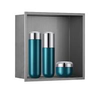 Niche de douche encastrée, étagère carrée en acier inoxydable 304 pour montage mural, 31,8 x 31,8 x 12,5 cm, antirouille