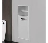 Niche de douche encastrée, étagère de rangement étanche en acier inoxydable 304 avec support de papier toilette caché, pour salle de bain, chambre à coucher, cuisine
