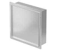 Niche de douche encastrée LuxeBath 25 5x25 5x10 cm argenté en acier inox étanche rangement murale
