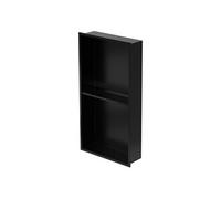 Niche de Douche Encastrée Murale Double, 30x60x10 cm, en Acier Inoxydable, Noir,