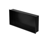LuxeBath Niche de Douche Encastrée Murale, 60x30x10 cm, en Acier Inoxydable, Noir, Étanche, Étagère avec Cadre Salle de Bain, Encastrable, Seule Couche, Rangement Articles Toilette, Matériel Montage