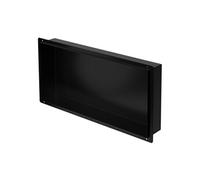 LuxeBath Niche de douche encastrée murale 60x30x10 cm acier inoxydable noir sans rebord, étagère
