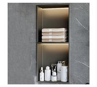 Niche de douche étanche en acier inoxydable avec lumières intégrées, installation facile pour les essentiels de bain, étagère de rangement durable pour articles de toilette