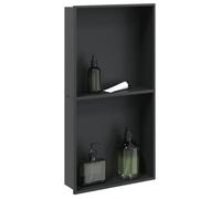 vidaXL Niche de douche noir mat 32x62x9 cm acier inoxydable