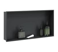 vidaXL Niche de douche noir mat 62 x 32 x 9 cm en acier inoxydable